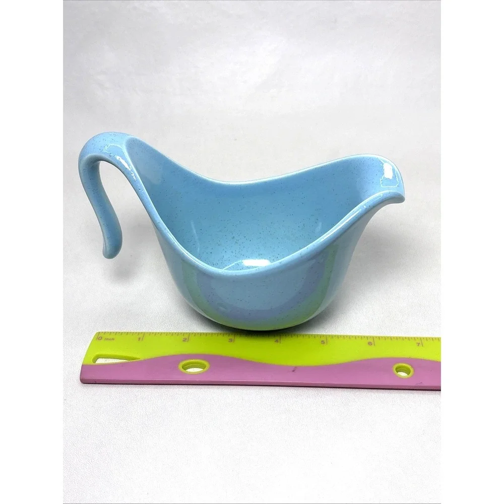 Vintage MCM‎ Cream Sauce Gravy Boat Turquoise Pebbleford Taylor Smith Taylor
